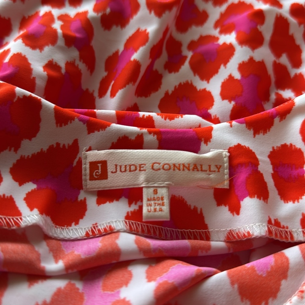 Jude Connally Vibrant Red and Pink Leopard Print Dress - Picture 6 of 6